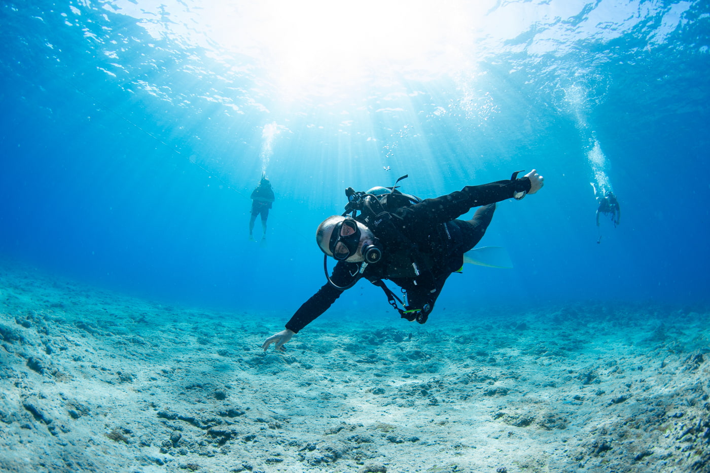 Guests enjoying scuba diving in the Kerama Islands.