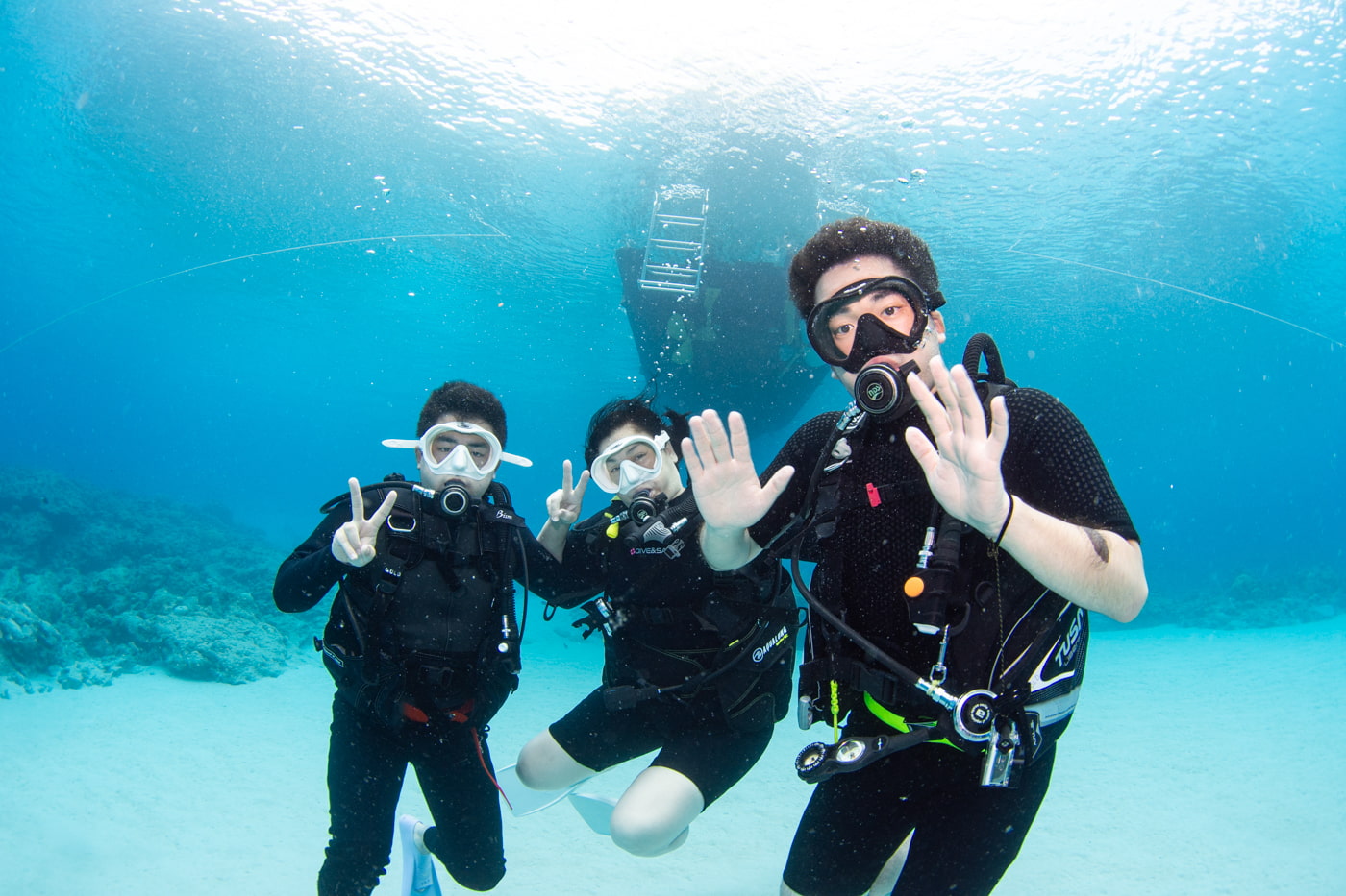 Guests enjoying scuba diving in the Kerama Islands.