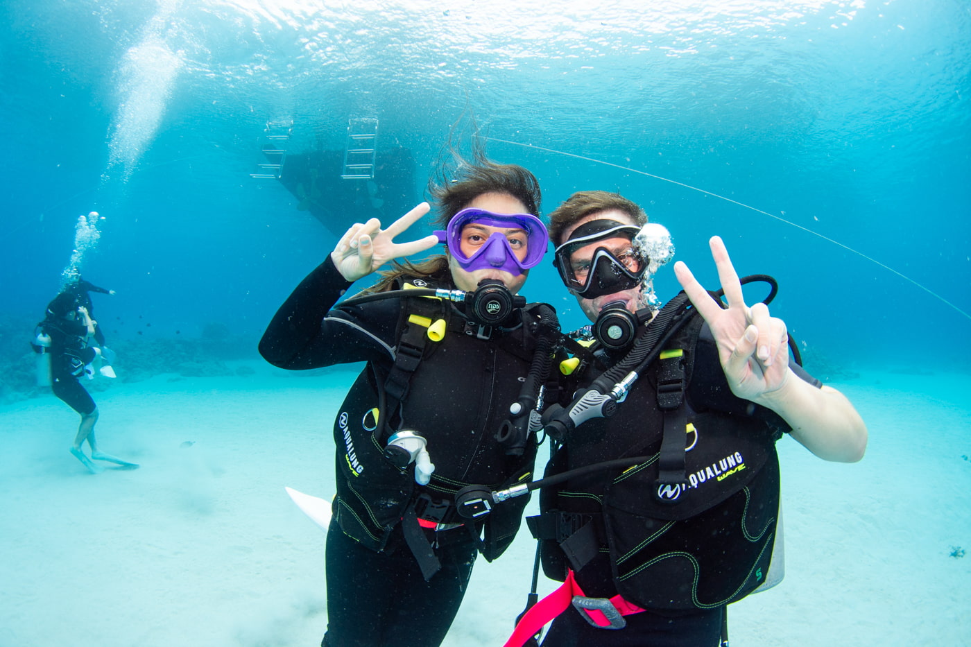 Guests enjoying scuba diving in the Kerama Islands.