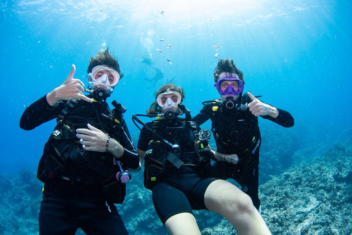 Guests enjoying scuba diving in the Kerama Islands.