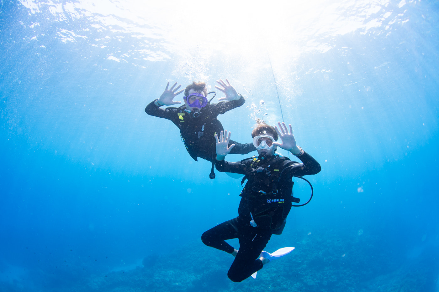 Guests enjoying scuba diving in the Kerama Islands.