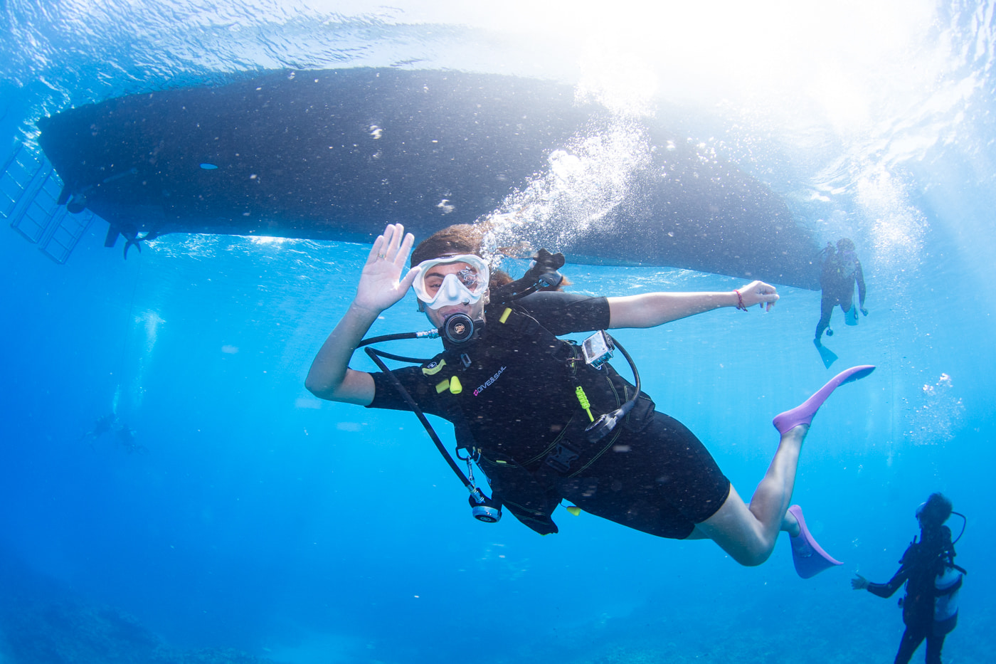 Guests enjoying scuba diving in the Kerama Islands.