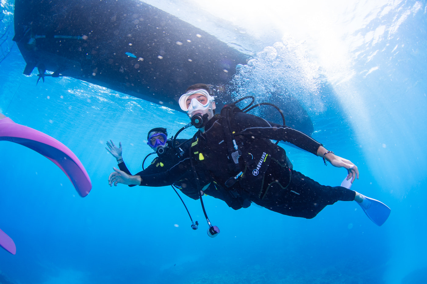 Guests enjoying scuba diving in the Kerama Islands.