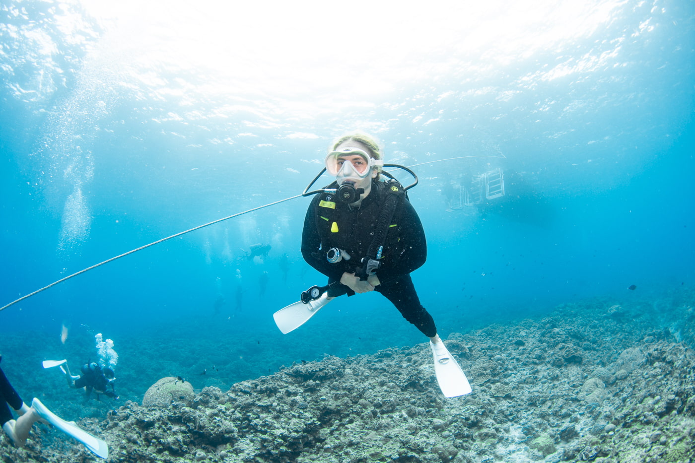 Guests enjoying scuba diving in the Kerama Islands.