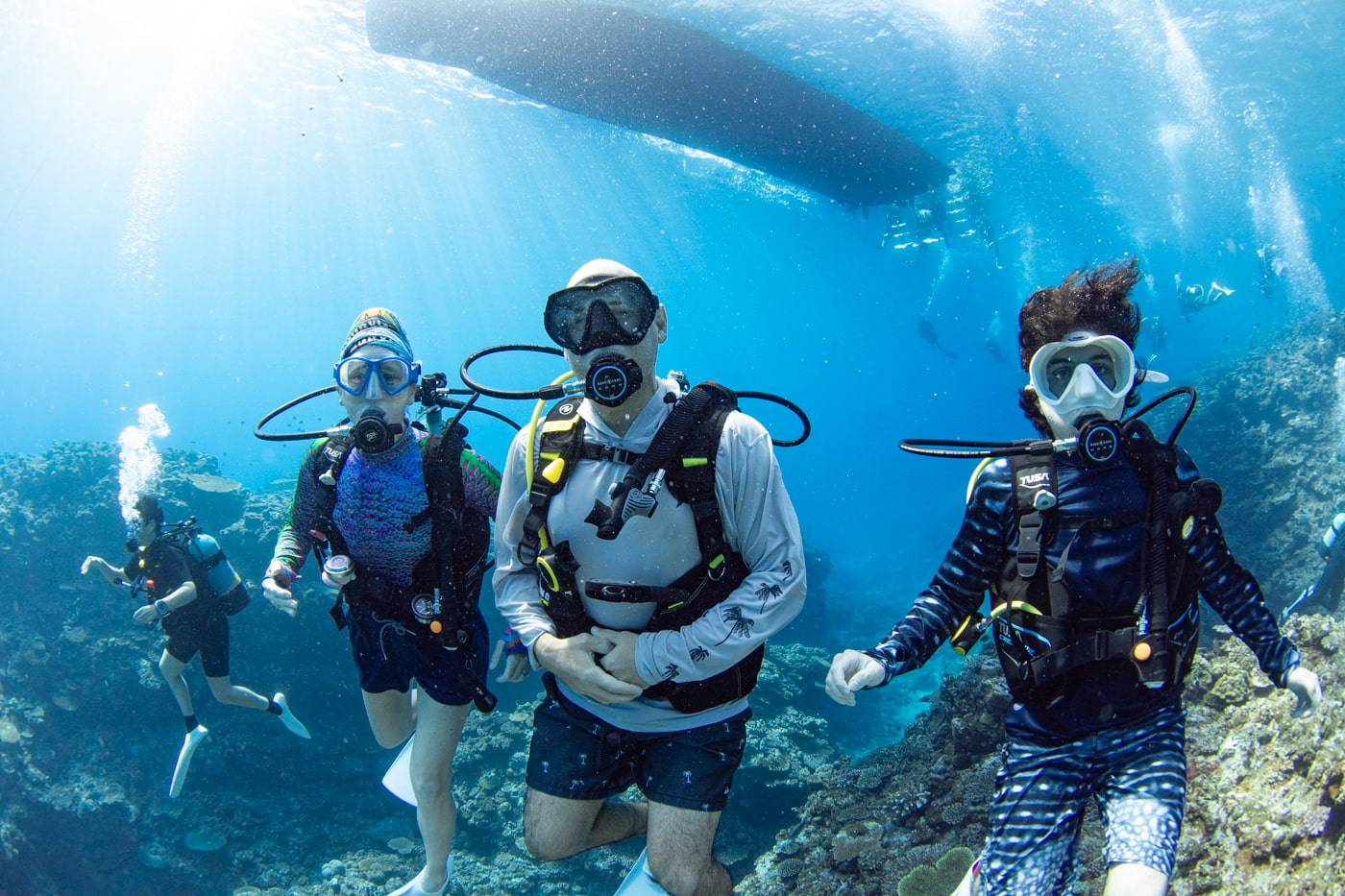Guests enjoying scuba diving in the Kerama Islands.