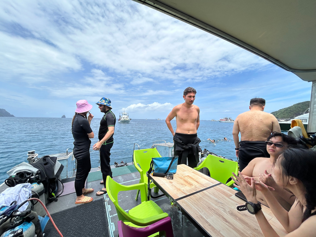 lunch time on the boat
